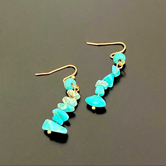 π3/$30 New Turquoise Drop Earrings - Picture 2 of 2